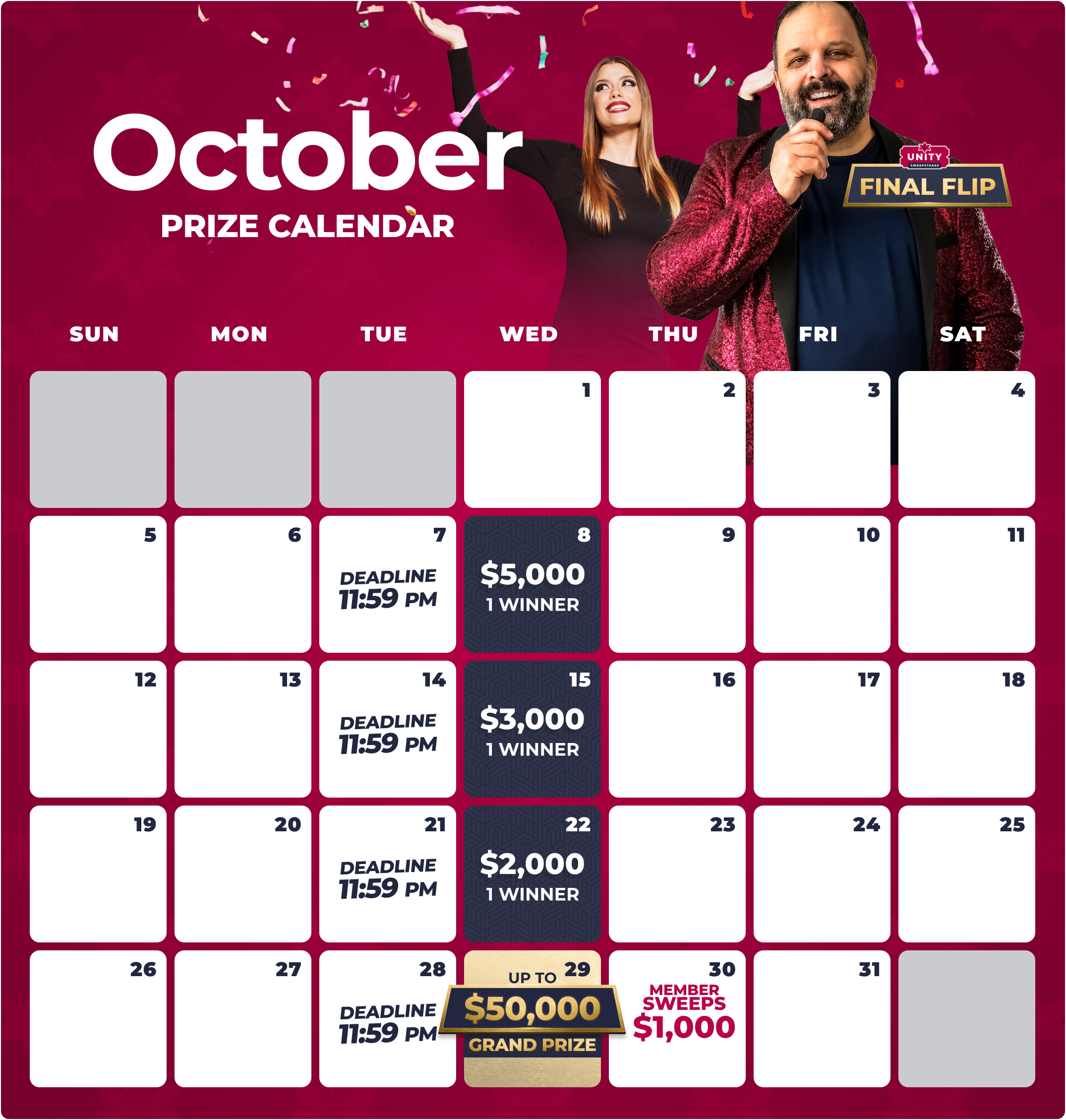 win calendar october 2025
